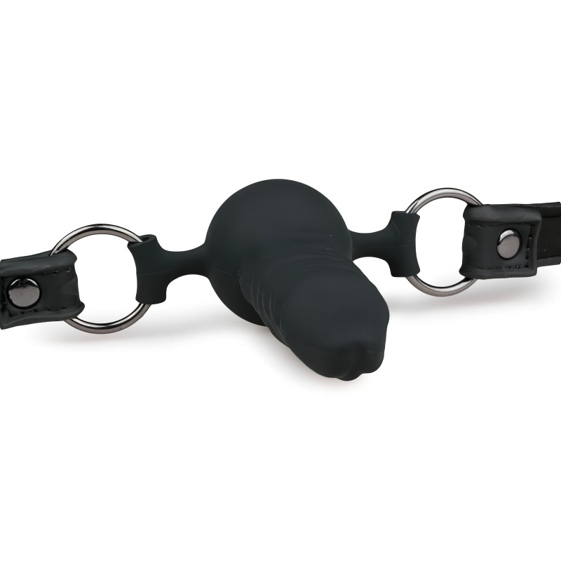 Easytoys - szájpecek belső dildóval (fekete) 111073 termék bemutató kép
