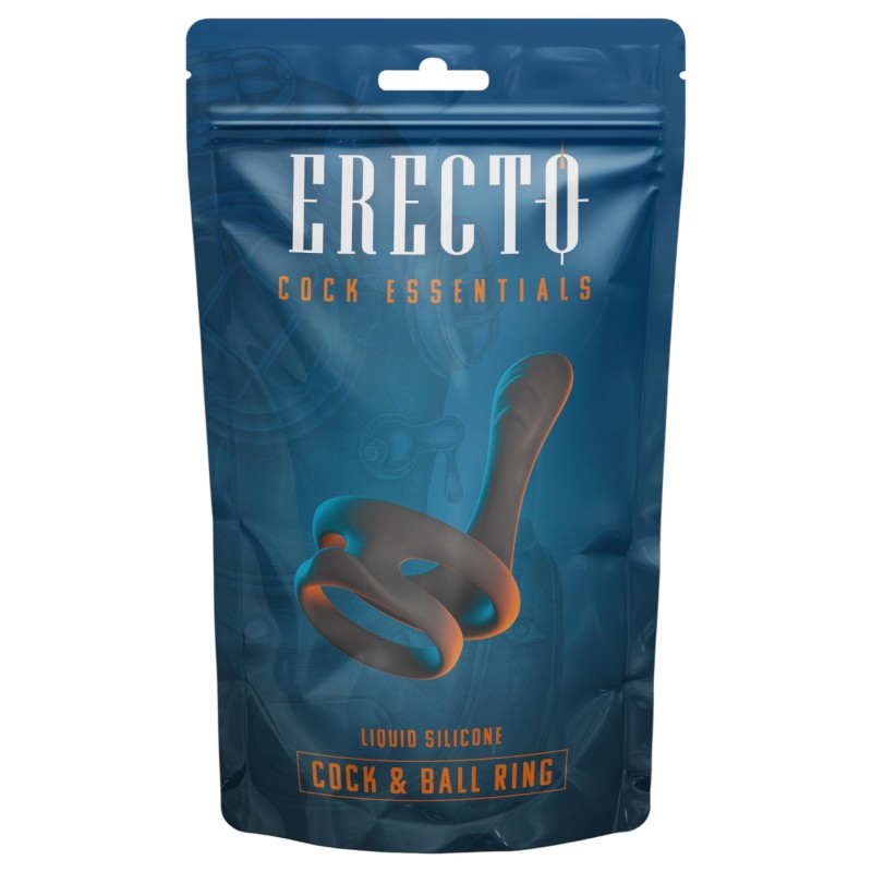 Erecto - rugalmas pénisz- és heregyűrű (fekete) 165269 termék bemutató kép