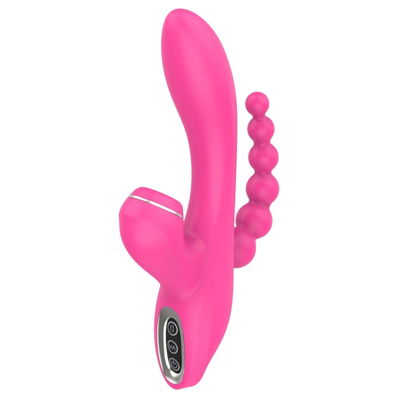 Erospace Sweet Play - G-pont vibrátor anál szondával és szívással (rózsaszín) 170285 termék bemutató kép