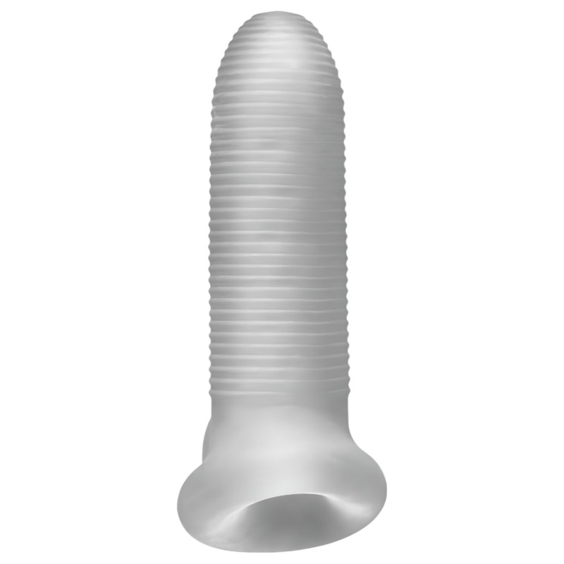 Fat Boy Micro Ribbed - péniszköpeny (15cm) - fehér 114547 termék bemutató kép