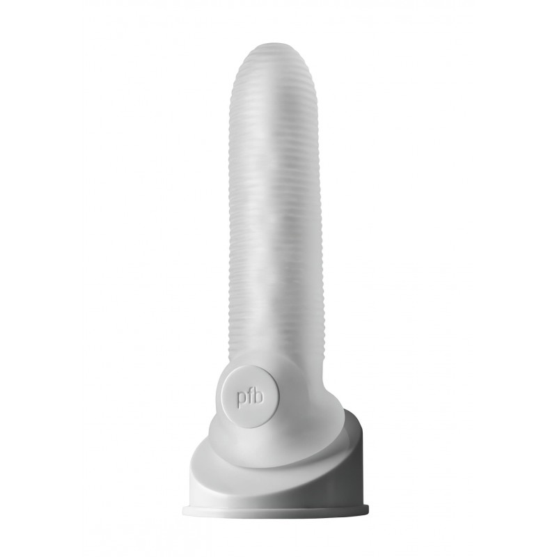Perfect Fit - Fat Boy Micro Ribbed - péniszköpeny (17 cm, fehér) 131463 termék bemutató kép