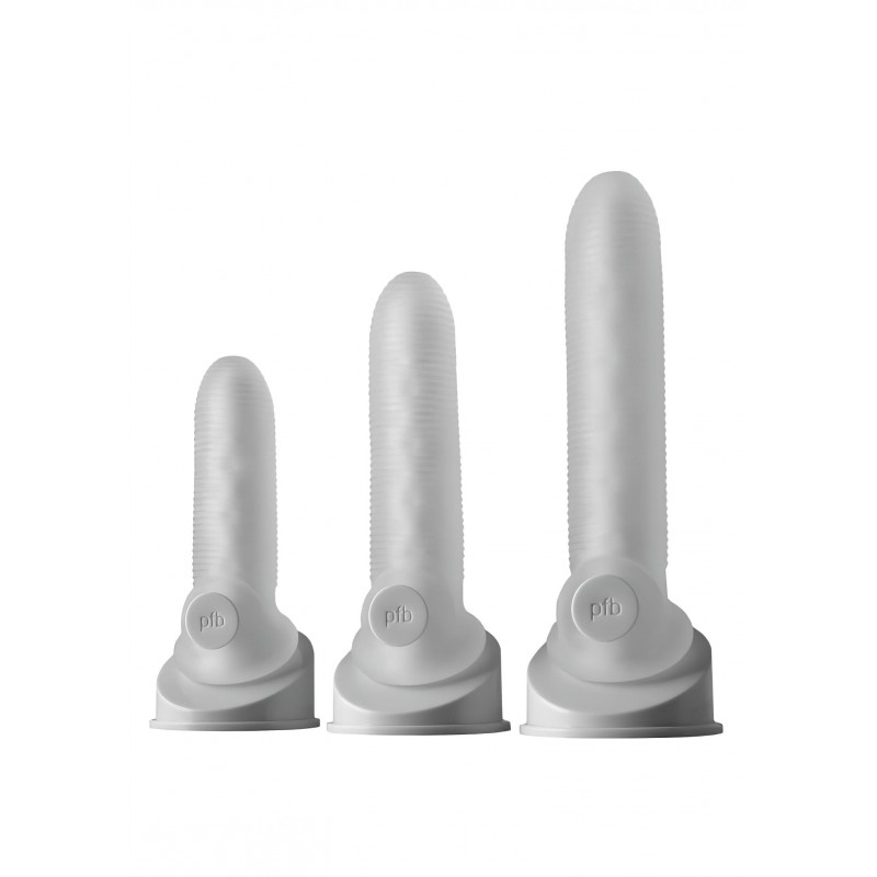 Perfect Fit - Fat Boy Micro Ribbed - péniszköpeny (17 cm, fehér) 131468 termék bemutató kép
