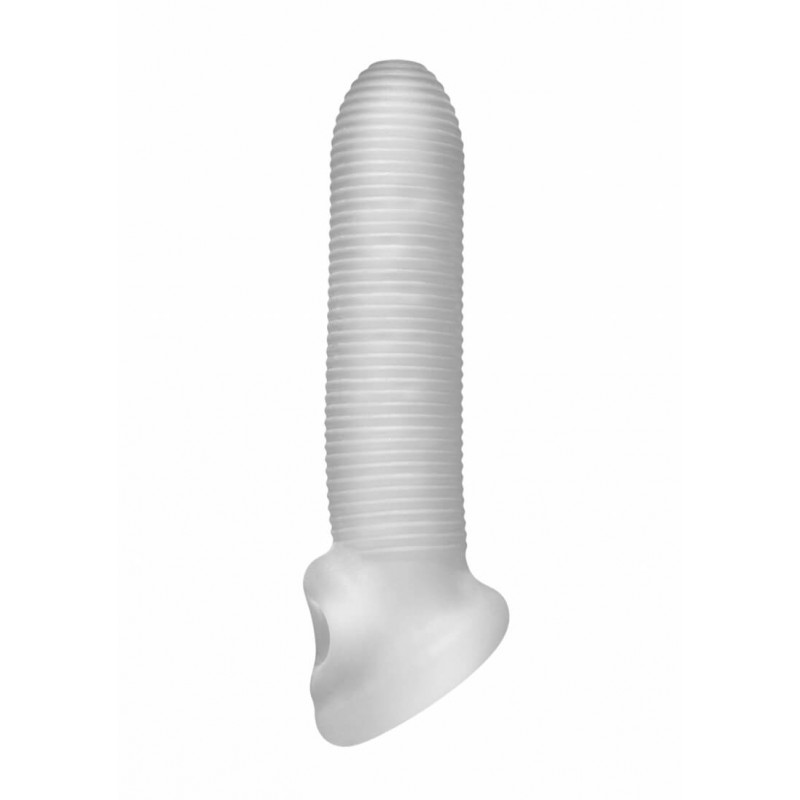 Fat Boy Micro Ribbed - péniszköpeny (17cm) - tejfehér 47834 termék bemutató kép