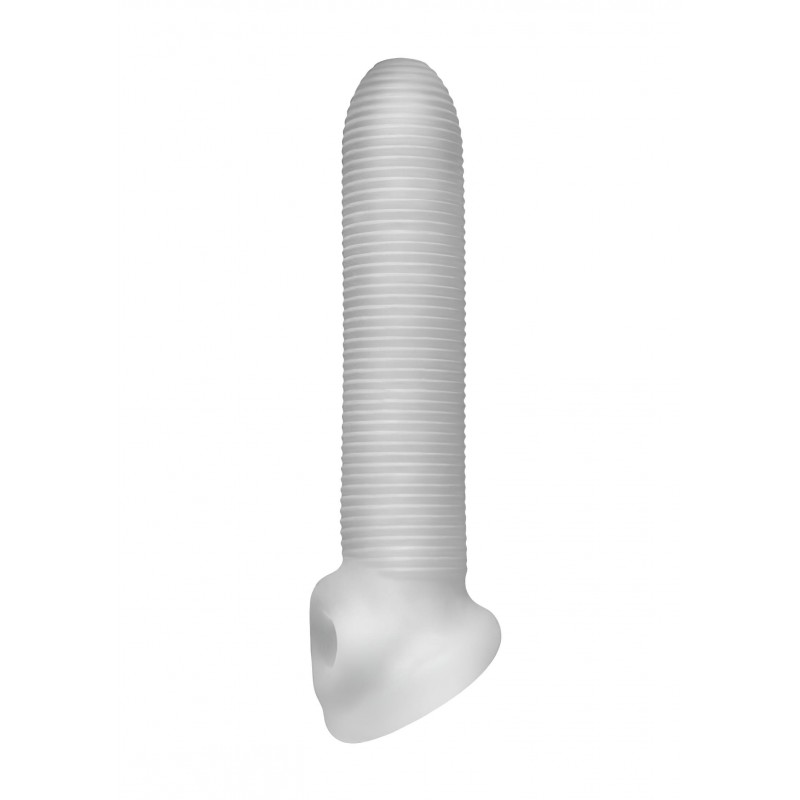 Perfect Fit - Fat Boy Micro Ribbed - péniszköpeny (19 cm, fehér) 131305 termék bemutató kép