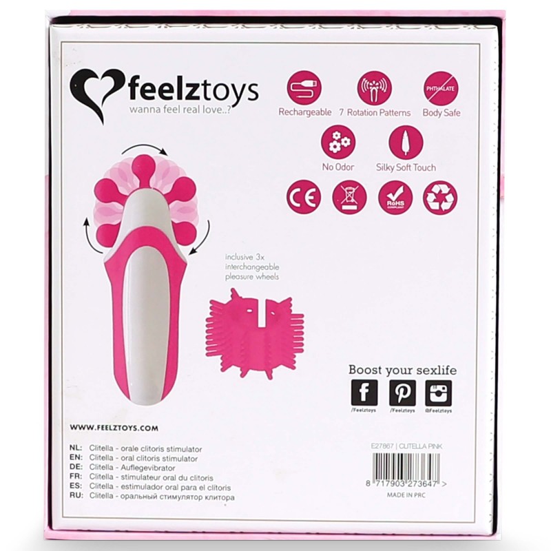 FEELZTOYS Clitella - akkus, forgó, orál vibrátor (pink) 30285 termék bemutató kép
