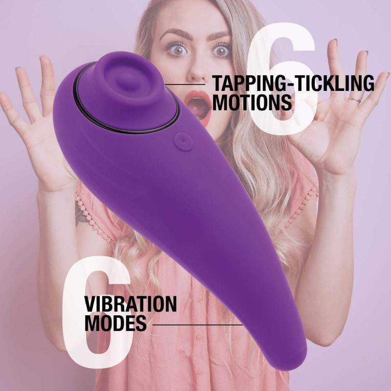 FEELZTOYS Femmegasm - akkus 2in1 csikló vibrátor (lila) 86265 termék bemutató kép