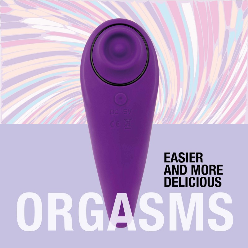 FEELZTOYS Femmegasm - akkus 2in1 csikló vibrátor (lila) 86266 termék bemutató kép