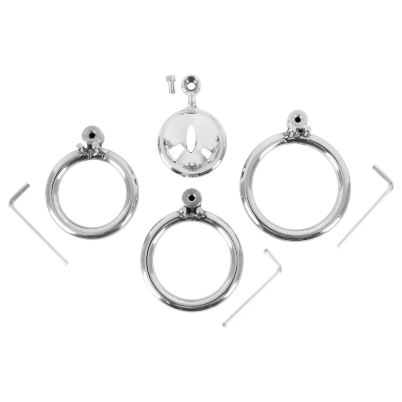 fetish collection - mini péniszketrec 3 cserélhető heregyűrűvel (ezüst) 145087 termék bemutató kép