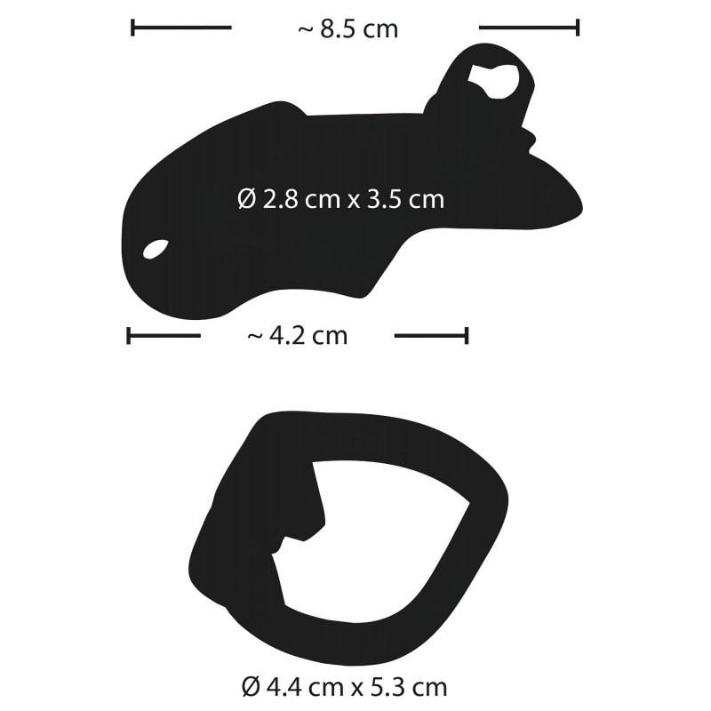 Fetish - fém pénisz ketrec (ezüst) 118298 termék bemutató kép