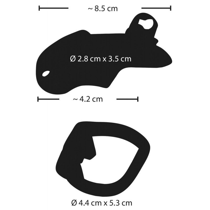 Fetish - fém pénisz ketrec (ezüst) 72327 termék bemutató kép