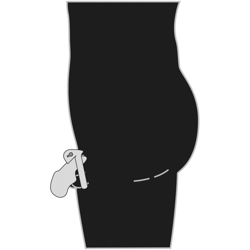 Fetish - fém pénisz ketrec (ezüst) 72328 termék bemutató kép