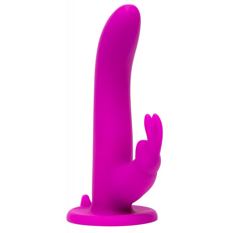 Happyrabbit Strap-On - nyuszis felcsatolható vibrátor (lila) 33200 termék bemutató kép