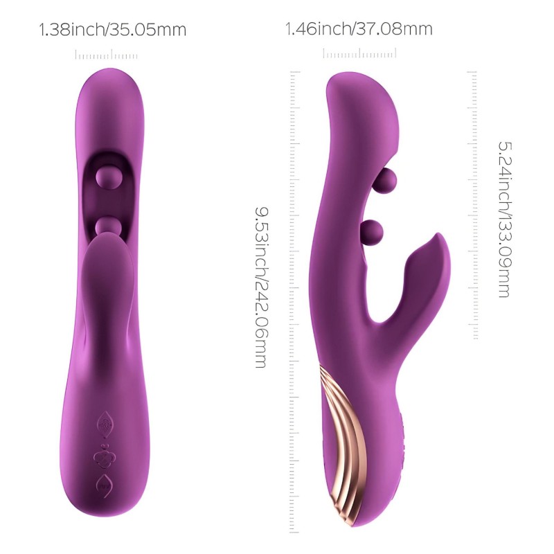 Honey Play Box Gem - App-vezérelt gyöngyös G-pont és csiklóizgató vibrátor (lila) 147209 termék bemutató kép
