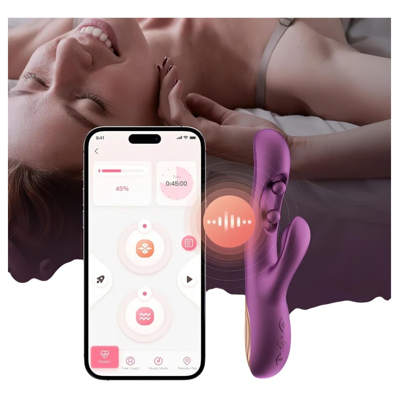 Honey Play Box Gem - App-vezérelt gyöngyös G-pont és csiklóizgató vibrátor (lila) 147211 termék bemutató kép