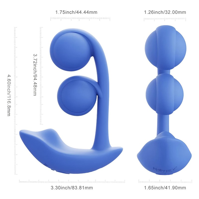 Honey Play Box Melody - okos, gyöngyös 2in1 vibrátor (kék) 125699 termék bemutató kép