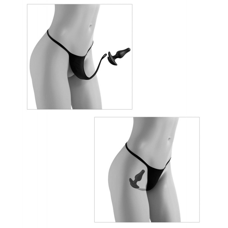 HOOKUP Bowtie Bikini - akkus vibrációs bugyi szett (fekete) 59239 termék bemutató kép