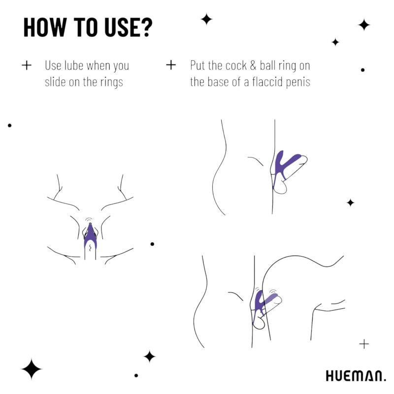 Hueman Infinity Ignite - vibrációs pénisz- és heregyűrű (lila) 115966 termék bemutató kép