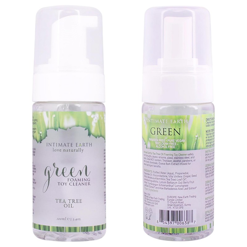 Intimate Earth Green Tee - fertőtlenítő és tisztító spray (100 ml) 154489 termék bemutató kép