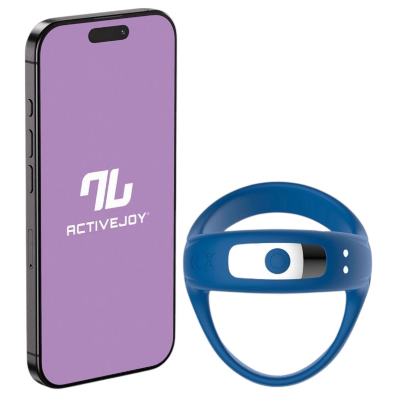 INTOYOU - App-vezérelt vibrációs pénisz- és heregyűrű, férfiaknak (kék) 146944 termék bemutató kép