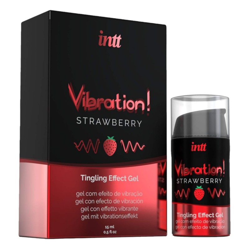 Intt Vibration! - folyékony vibrátor - eper (15ml) 92432 termék bemutató kép
