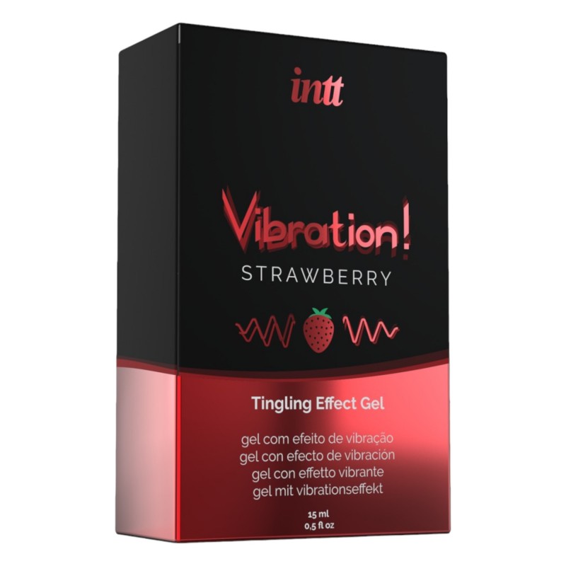 Intt Vibration! - folyékony vibrátor - eper (15 ml) 92434 termék bemutató kép