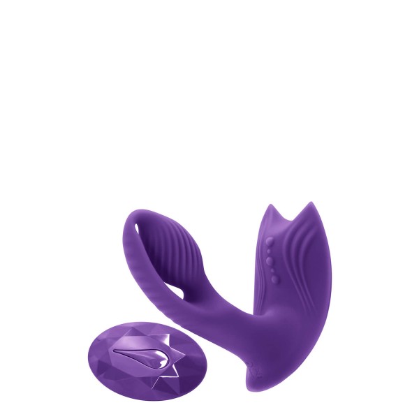 Inya Bump-N-Grind - rádiós, melegítő 2in1 csikló vibrátor (lila)