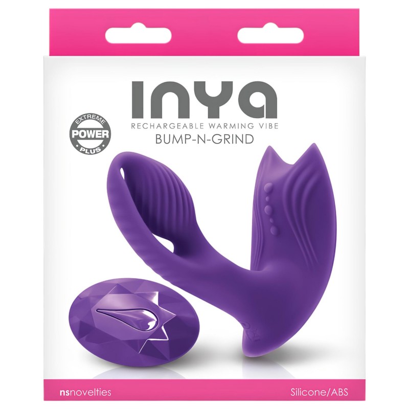 Inya Bump-N-Grind - rádiós, melegítő 2in1 csikló vibrátor (lila) 108807 termék bemutató kép