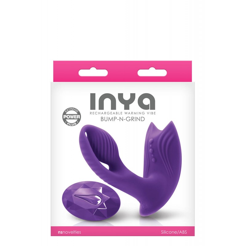 Inya Bump-N-Grind - rádiós, melegítő 2in1 csikló vibrátor (lila) 81347 termék bemutató kép