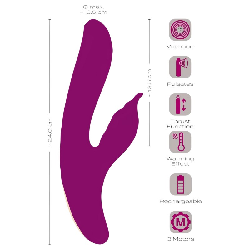 Javida - 4in1 G-pont és csiklóizgató vibrátor (lila) 140335 termék bemutató kép