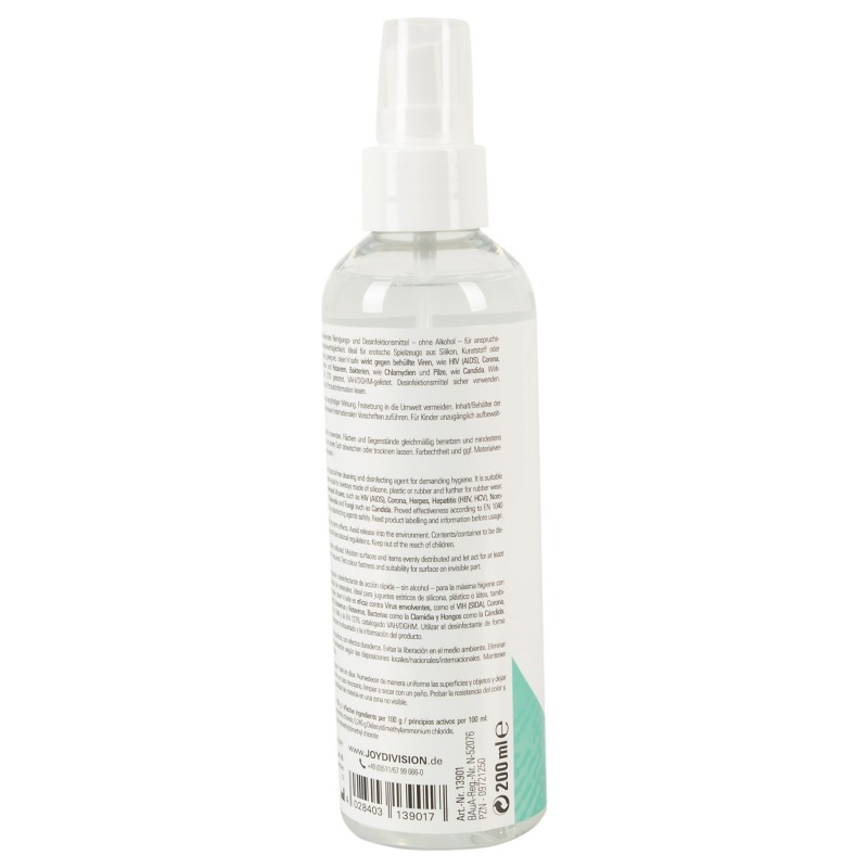 JoyDivision Clean Safe - fertőtlenítő és tisztító spray (200 ml) 132500 termék bemutató kép