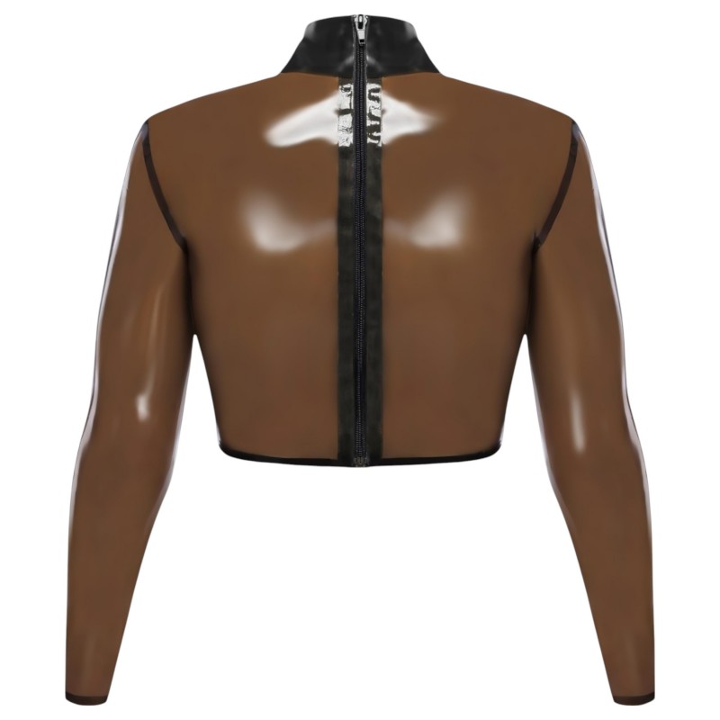 Late X áttetsző latex felső, fétis top (áttetsző-fekete) 163636 termék bemutató kép