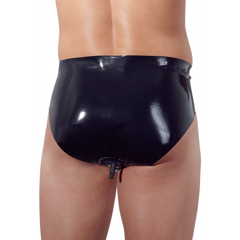 LATEX - férfi alsó belső kúpos anál dildóval (fekete) 30835 termék bemutató kép