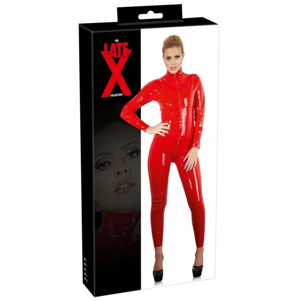 LATEX - hosszúujjú női overál (piros)