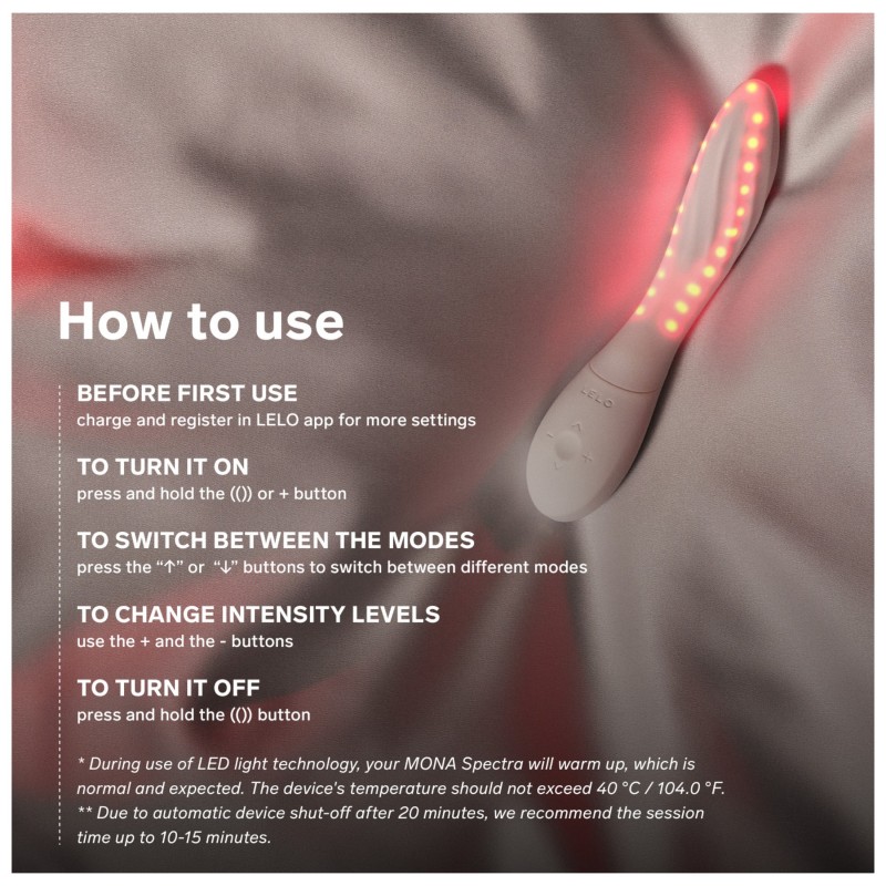 LELO Mona Spectra - okos G-pont vibrátor LED-fénnyel (fehér) 151164 termék bemutató kép