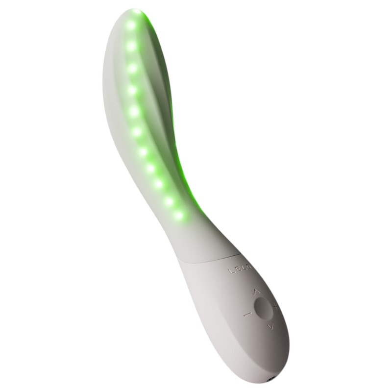 LELO Mona Spectra - okos G-pont vibrátor LED-fénnyel (fehér) 151157 termék bemutató kép