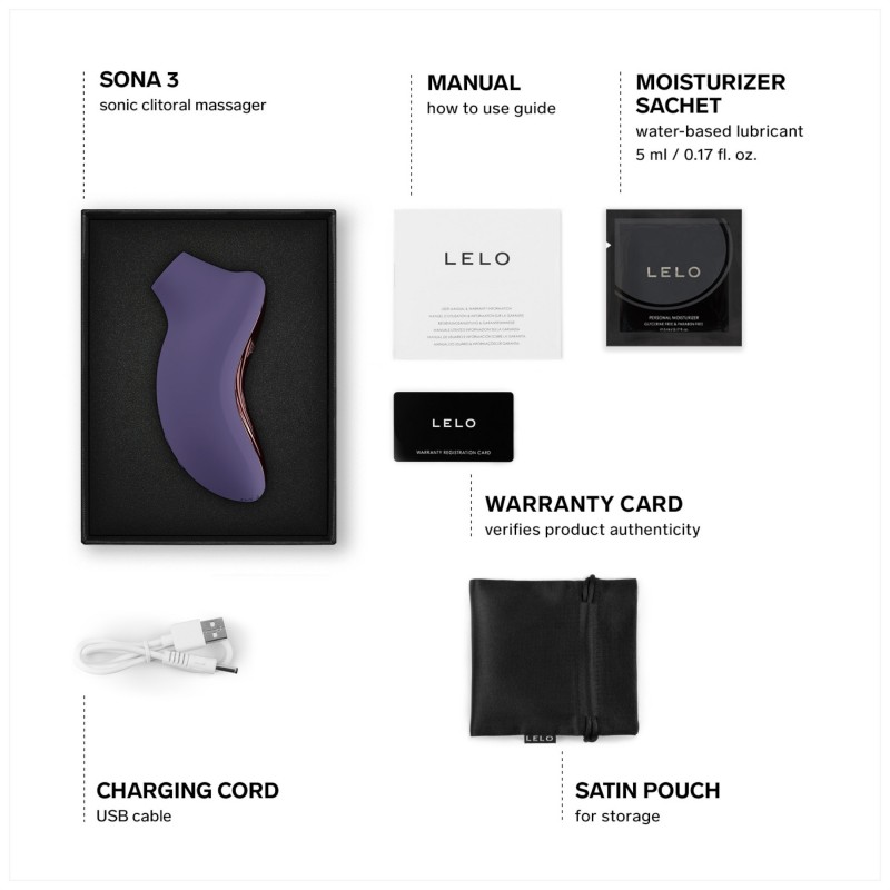 LELO Sona 3 - hanghullámos csiklóizgató (lila) 126334 termék bemutató kép