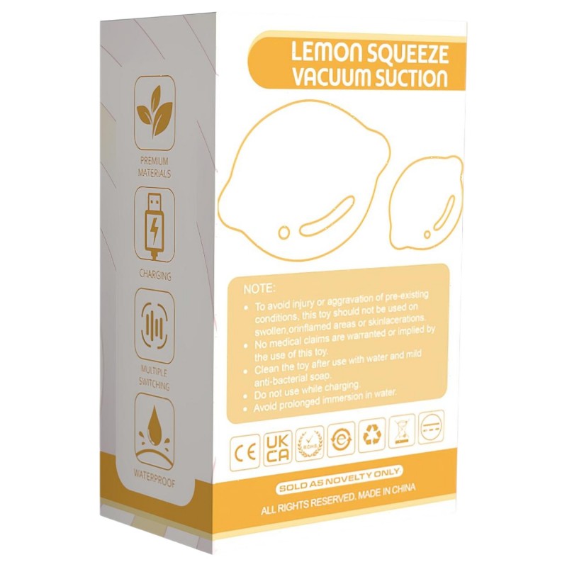 Lemon Squeeze - citrom formájú csiklószívó vibrátor (sárga) 149304 termék bemutató kép