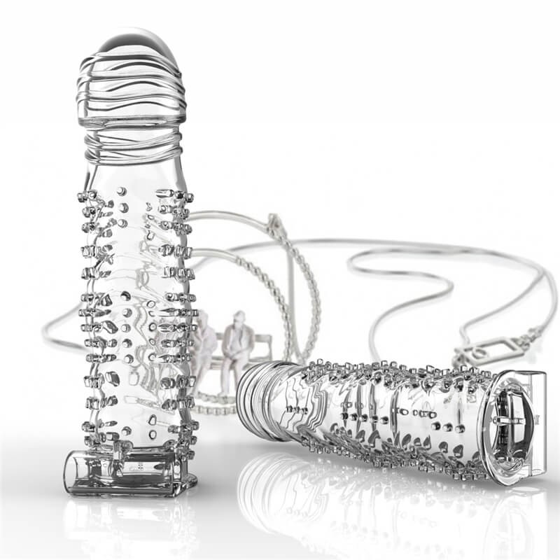 Lonely - vibrációs, tüskés péniszköpeny (átlátszó) 74543 termék bemutató kép