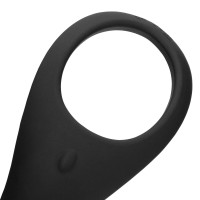 Loveline - akkus, vibrációs hosszú pénisz- és heregyűrű (fekete) 85778 termék bemutató kép