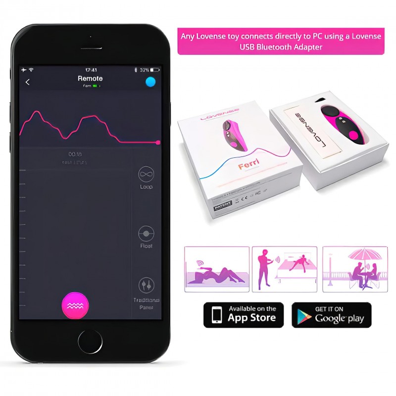 Lovense Ferri - hordható App-vezérelt csiklóvibrátor (fekete-pink) 138282 termék bemutató kép