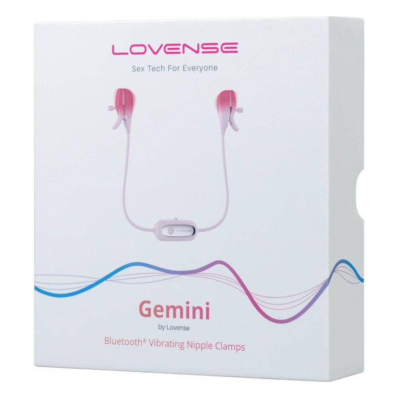 LOVENSE Gemini - okos, vibrációs mellbimbó csipesz (pink) 92269 termék bemutató kép