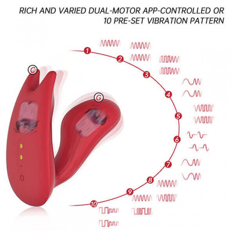 Magic Motion Umi - okos, akkus felcsatolható vibrátor (piros) 50083 termék bemutató kép