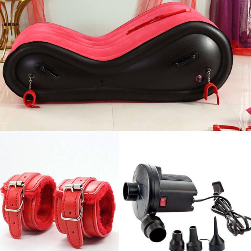 Desirel Magic Pillow - felfújható BDSM szexbútor - bilinccsel (piros) 92891 termék bemutató kép