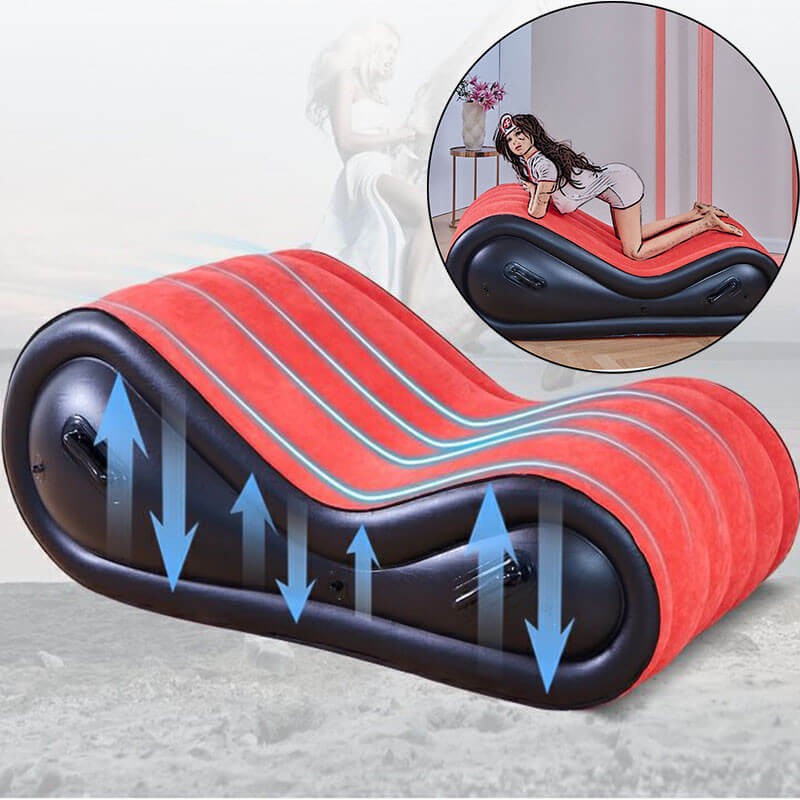 Desirel Magic Pillow - felfújható BDSM szexbútor - bilinccsel (piros) 92897 termék bemutató kép