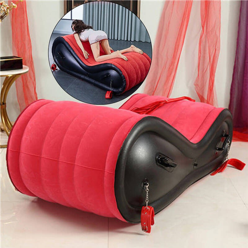 Magic Pillow - Felfújható szexágy - bilincsekkel - nagy (piros) 70274 termék bemutató kép