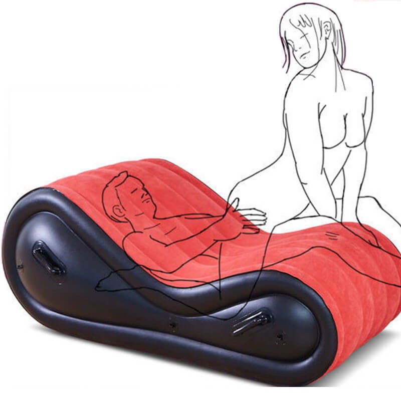 Magic Pillow - Felfújható szexágy - bilincsekkel - nagy (piros) 73055 termék bemutató kép