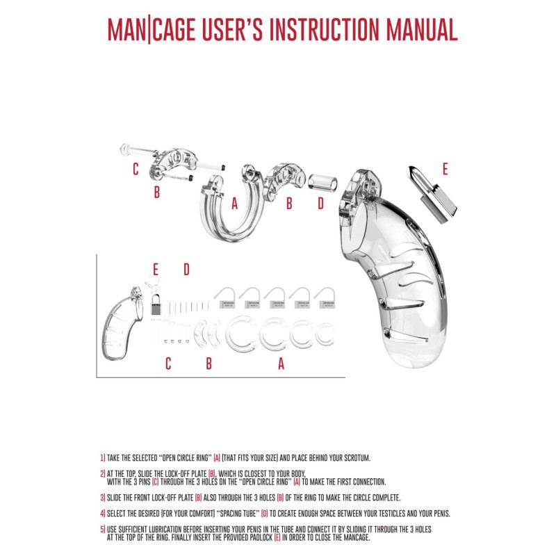 ManCage - Model 13 péniszketrec (átlátszó) - 6,5 cm 149310 termék bemutató kép