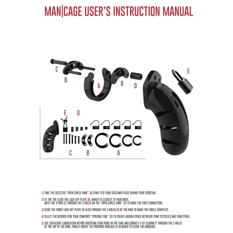 ManCage - Model 13 péniszketrec (fekete) - 6,5 cm 149315 termék bemutató kép