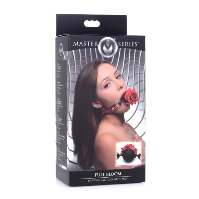 Master Series - rózsás, szilikon szájpecek (piros) 117964 termék bemutató kép