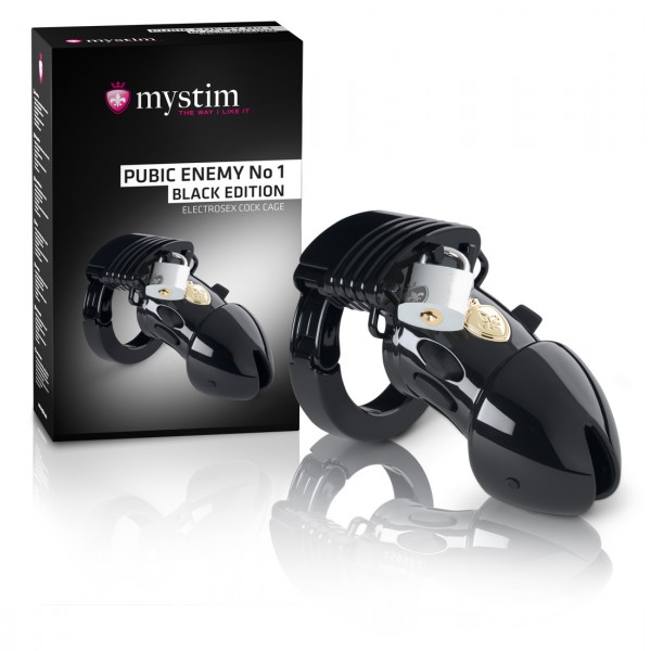 mystim Black Edition PUBIC ENEMY No 1 - elektro pénisz ketrec